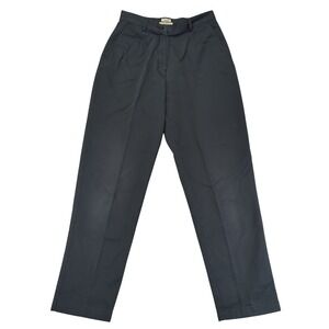 LL Bean Bayside Twill Pants Original Fit Womens Black Cotton Khaki 10 Reg 183647